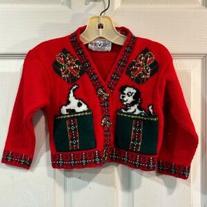 🎄 Happiness is a Warm Puppy Christmas Present Sweater size Small 24m 2T